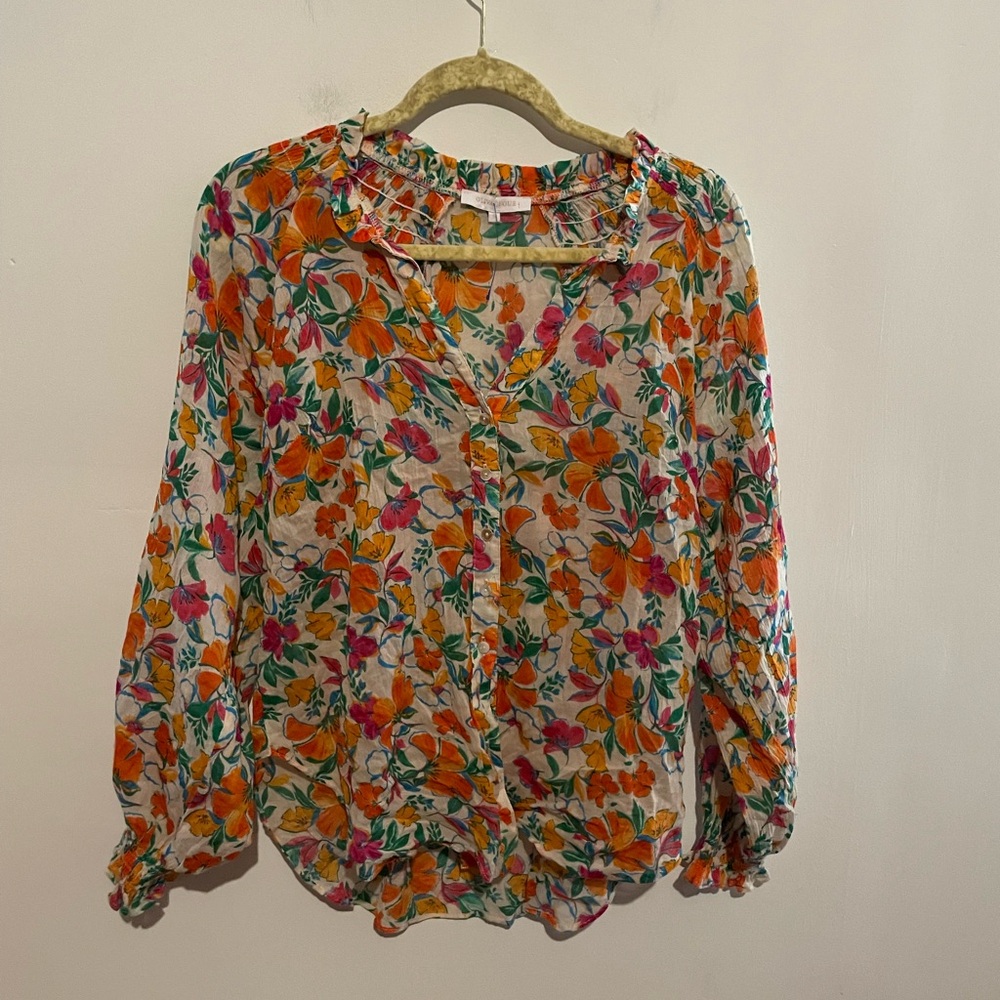 Olivaceous Women's Blouse‎ floral fall fun small cotton